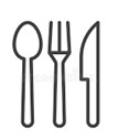 Löffel, Gabel, Messer Tischbestecklinie Ikone Vektor Abbildung -  Illustration von messer, flach: 96617574